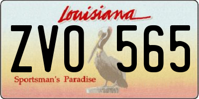 LA license plate ZVO565