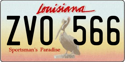 LA license plate ZVO566