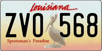 LA license plate ZVO568