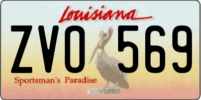 LA license plate ZVO569