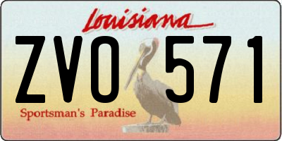 LA license plate ZVO571