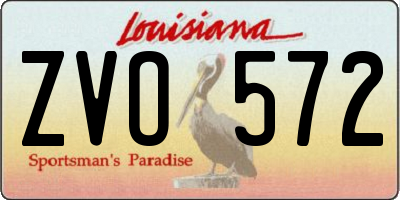 LA license plate ZVO572