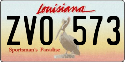 LA license plate ZVO573