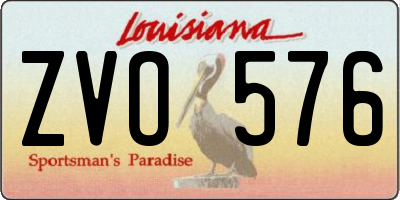 LA license plate ZVO576