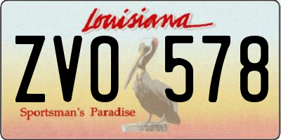 LA license plate ZVO578
