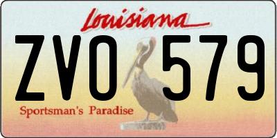 LA license plate ZVO579