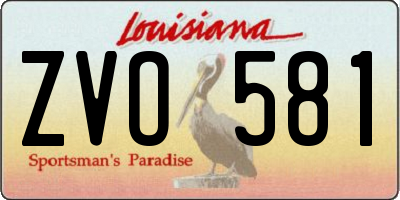 LA license plate ZVO581