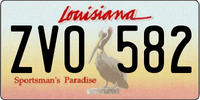 LA license plate ZVO582