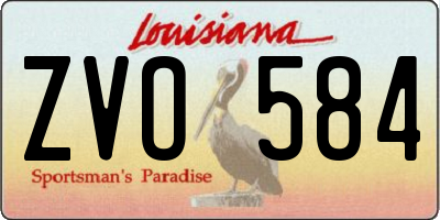 LA license plate ZVO584