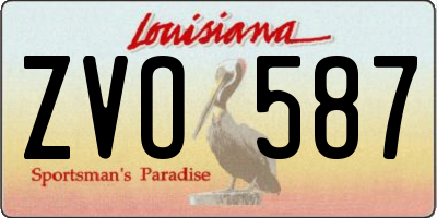 LA license plate ZVO587