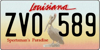 LA license plate ZVO589