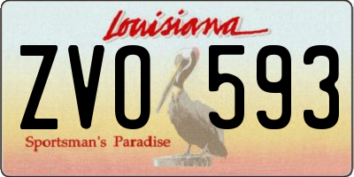 LA license plate ZVO593
