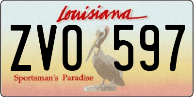 LA license plate ZVO597