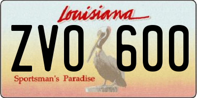 LA license plate ZVO600