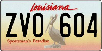 LA license plate ZVO604