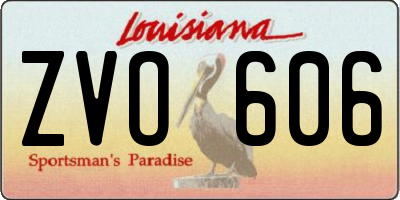 LA license plate ZVO606