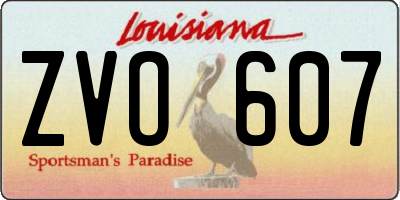 LA license plate ZVO607