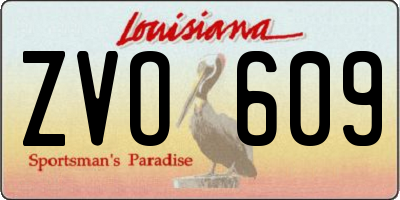 LA license plate ZVO609