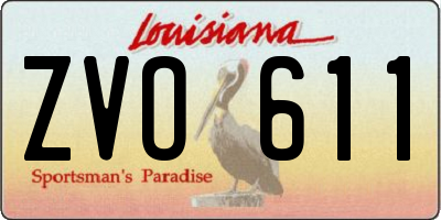 LA license plate ZVO611