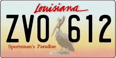 LA license plate ZVO612