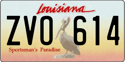 LA license plate ZVO614