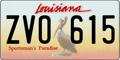 LA license plate ZVO615