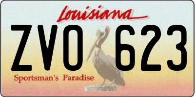 LA license plate ZVO623