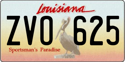 LA license plate ZVO625