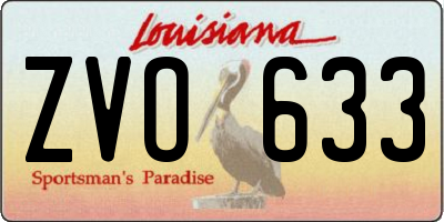 LA license plate ZVO633