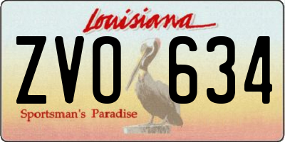 LA license plate ZVO634