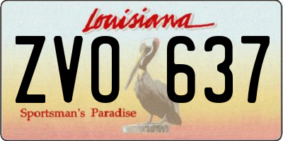 LA license plate ZVO637
