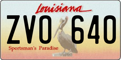 LA license plate ZVO640