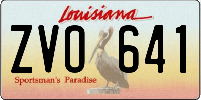 LA license plate ZVO641