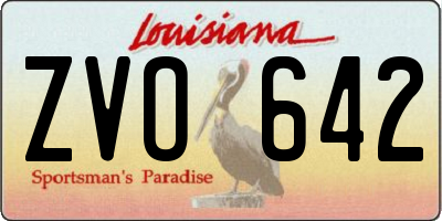 LA license plate ZVO642