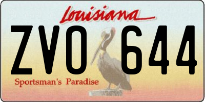 LA license plate ZVO644