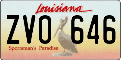 LA license plate ZVO646