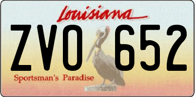 LA license plate ZVO652