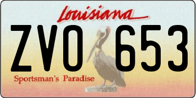 LA license plate ZVO653