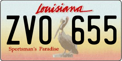 LA license plate ZVO655