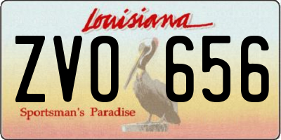 LA license plate ZVO656