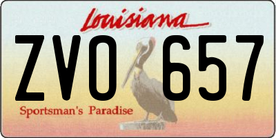 LA license plate ZVO657