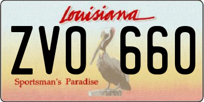 LA license plate ZVO660