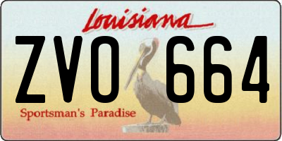LA license plate ZVO664