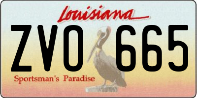 LA license plate ZVO665