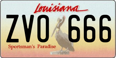 LA license plate ZVO666