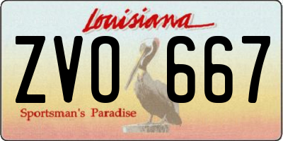 LA license plate ZVO667