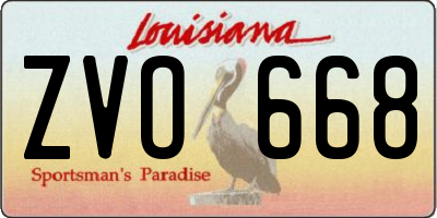 LA license plate ZVO668