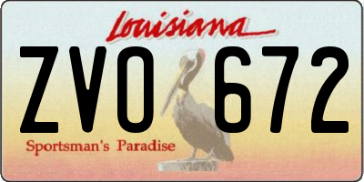 LA license plate ZVO672