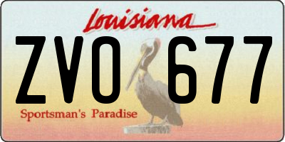 LA license plate ZVO677
