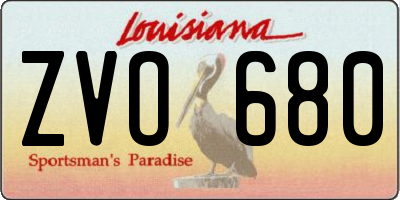 LA license plate ZVO680